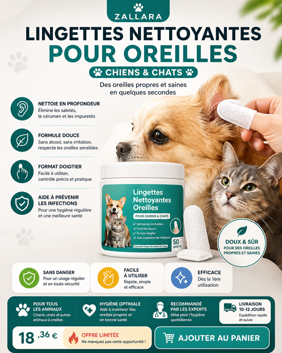 Soin des oreilles pour chiens et chats