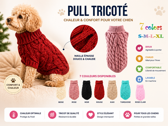 Pull pour chien automne hiver en tricot
