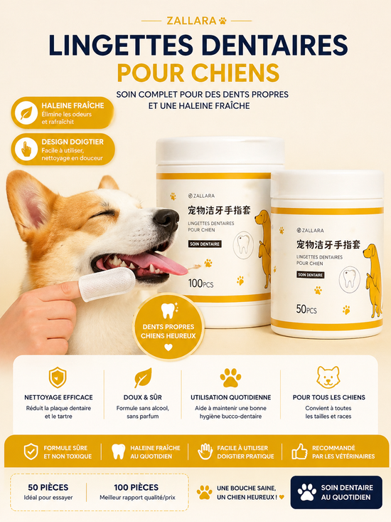 Doigtiers de nettoyage pour animaux pour les dents | Lingettes de soin dentaire pour chien
